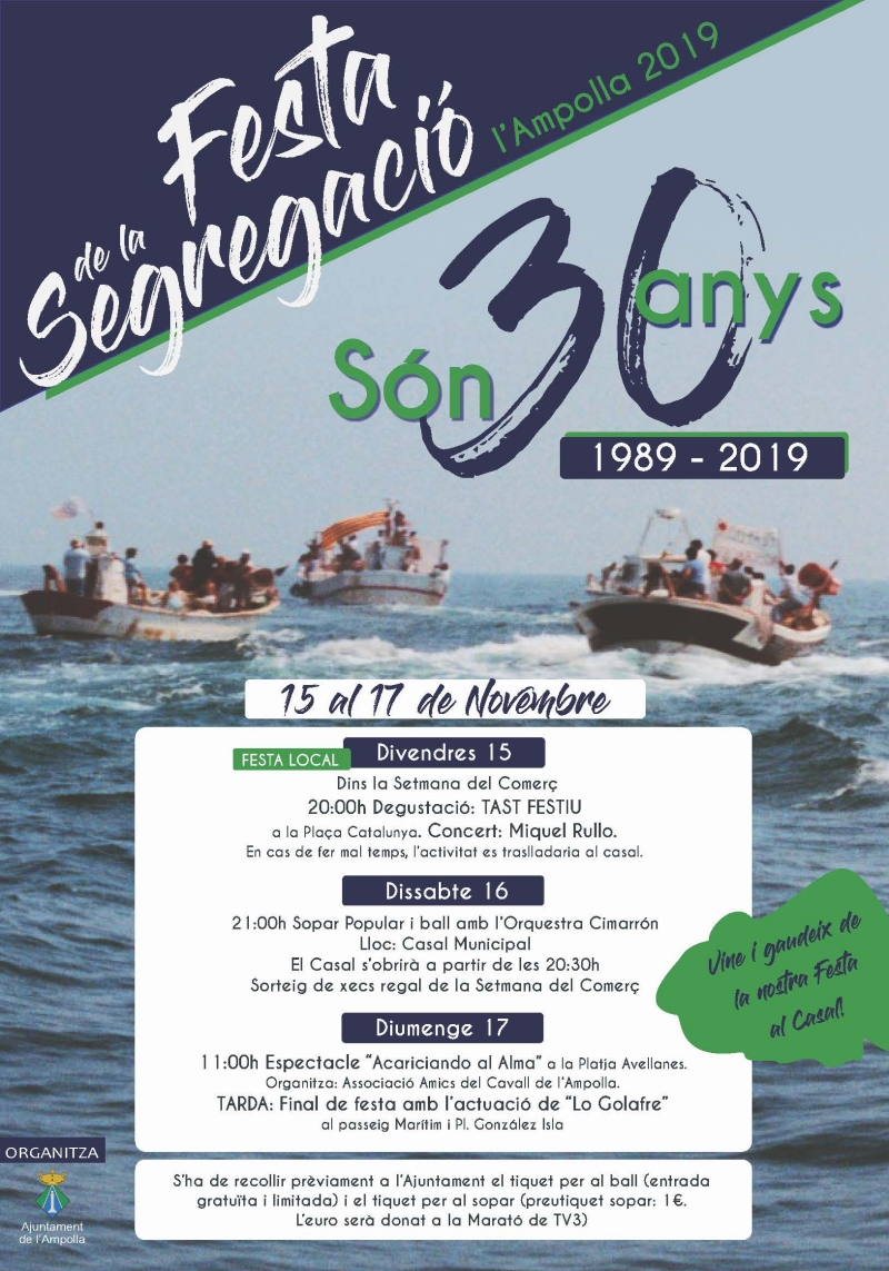 Festa de la Segregaci� de l�Ampolla 1989-2019