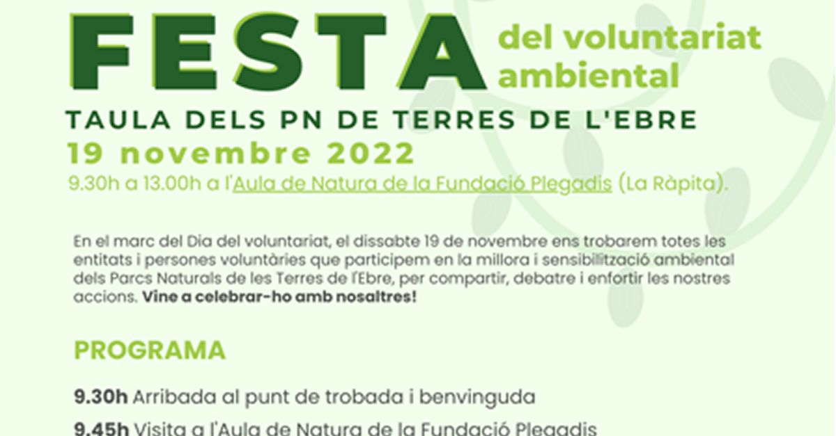 Festa del voluntariat ambiental a les Terres de l�Ebre
