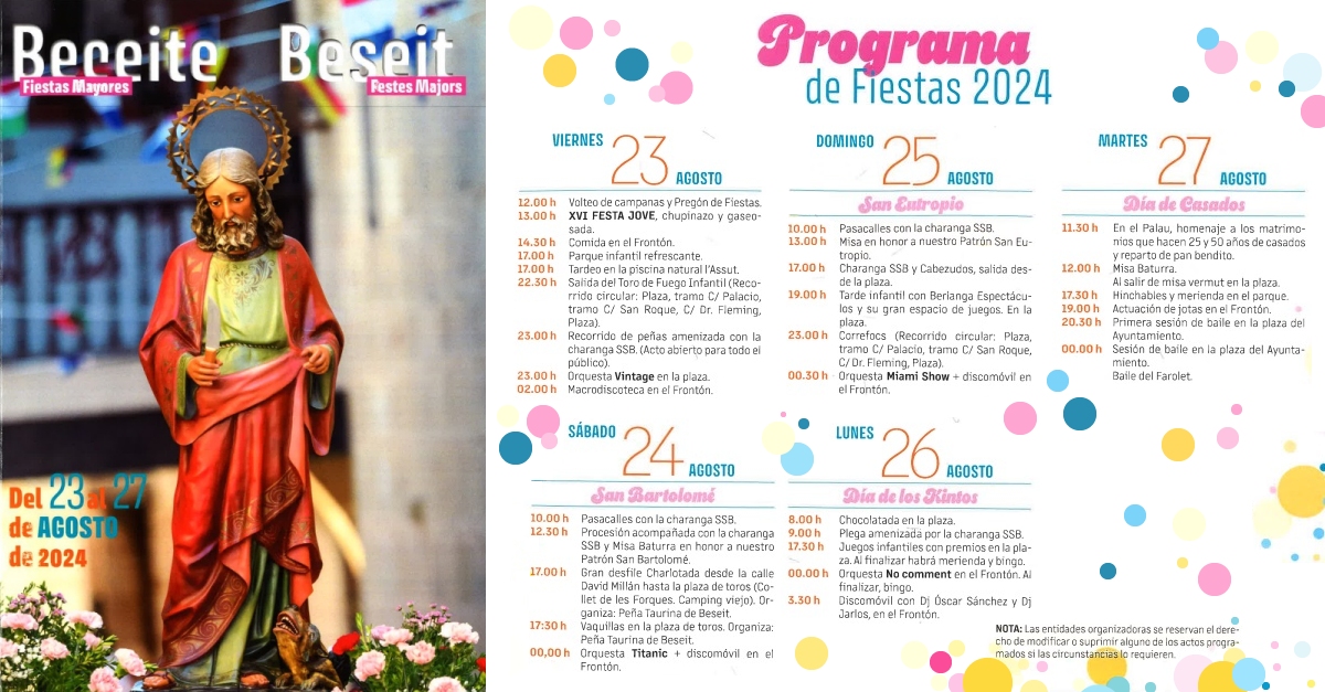 Fiestas Mayores de Beceite 2024 Fiestas Mayores de Beceite 2024