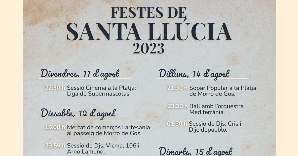 Festes de Santa Llúcia 2023 Festes de Santa Llúcia 2023