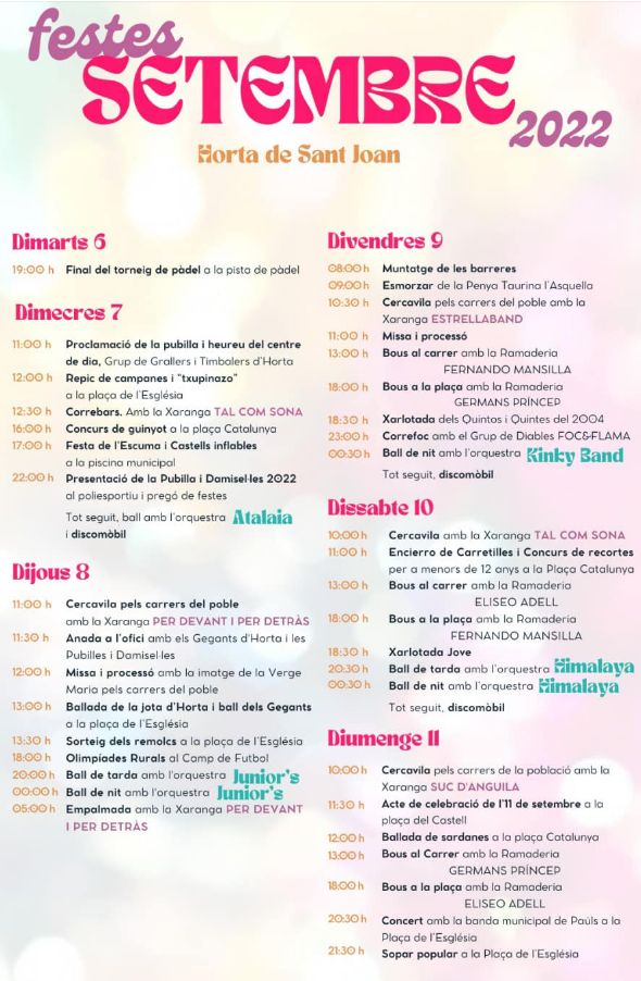 Festes de setembre a Horta de Sant Joan