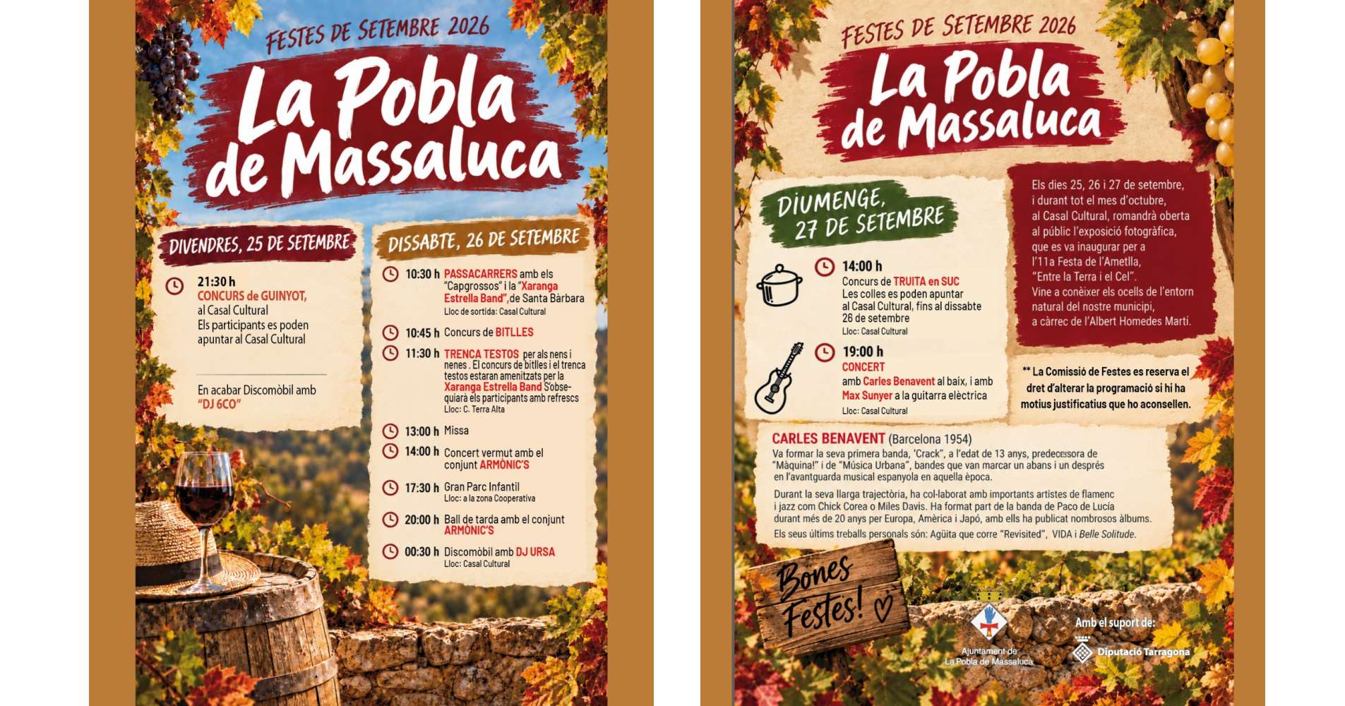 Festes de Setembre La Pobla de Massaluca 2026