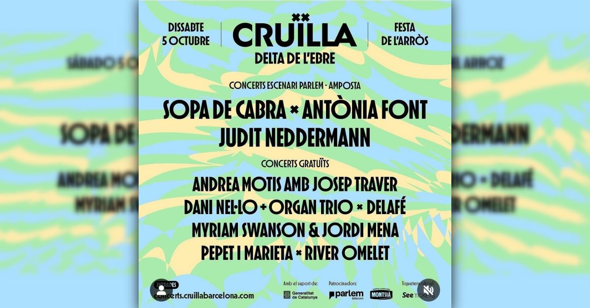El Festival Crulla far l’ltima parada fora de Barcelona al Delta, amb la festa de l’arrs el 5 d’octubre | EbreActiu.cat, revista digital d’oci actiu | Terres de l’Ebre ...