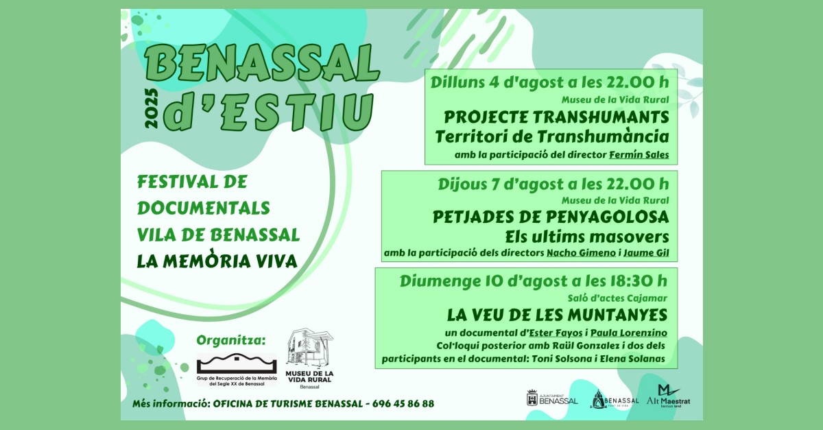 Festival de documentals de Benassal �La mem�ria viva�: Petjades de Penyagolosa. Els �ltims masovers