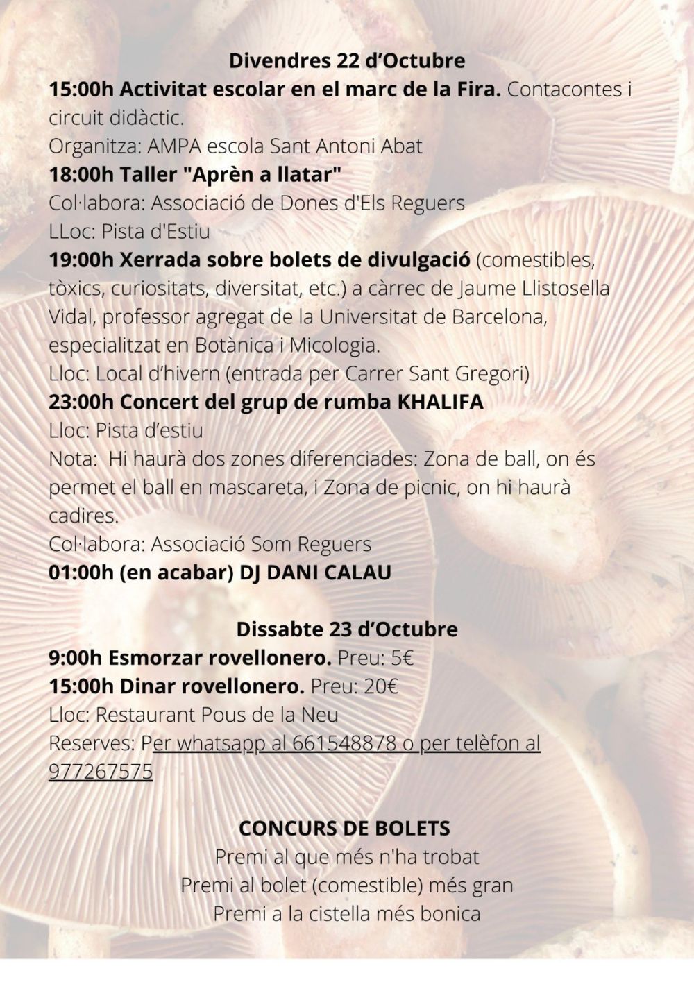 XIV Fira del Rovelló i al Pauma als Reguers XIV Fira del Rovelló i al Pauma als Reguers