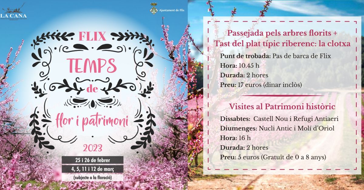 Flix, tiempo de flor y patrimonio: Paseo entre los �rboles en flor + degustaci�n de la clotxa