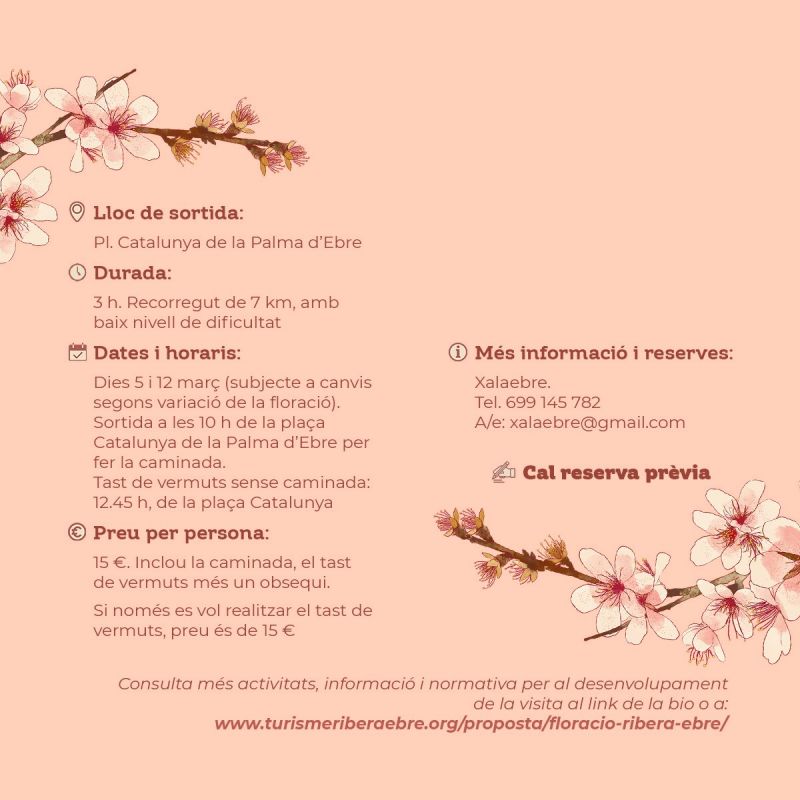 Floració a la Palma d’Ebre, paisatge i patrimoni Floració a la Palma d’Ebre, paisatge i patrimoni