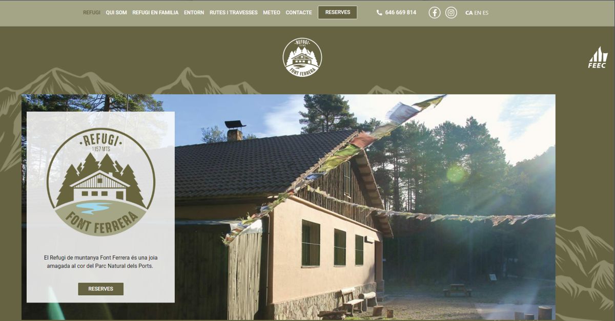 El refugi Font Ferrera del Port estrena web