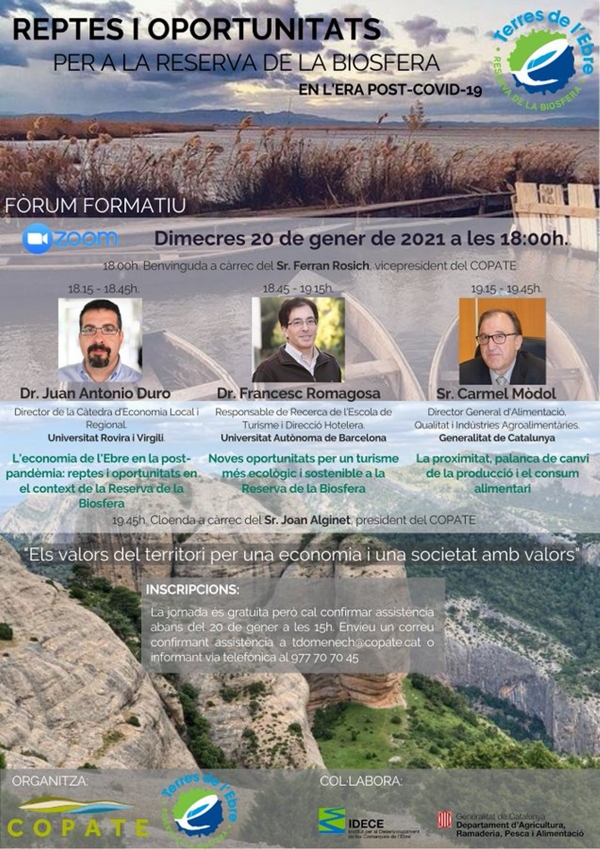 Fòrum Reptes i oportunitats per a la Reserva de la Biosfera Fòrum Reptes i oportunitats per a la Reserva de la Biosfera