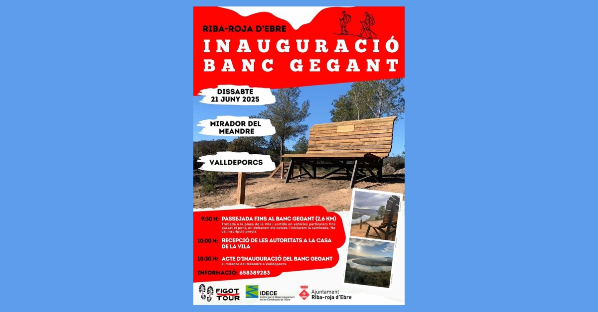 Inauguraci del banc gegant de Riba-roja dEbre