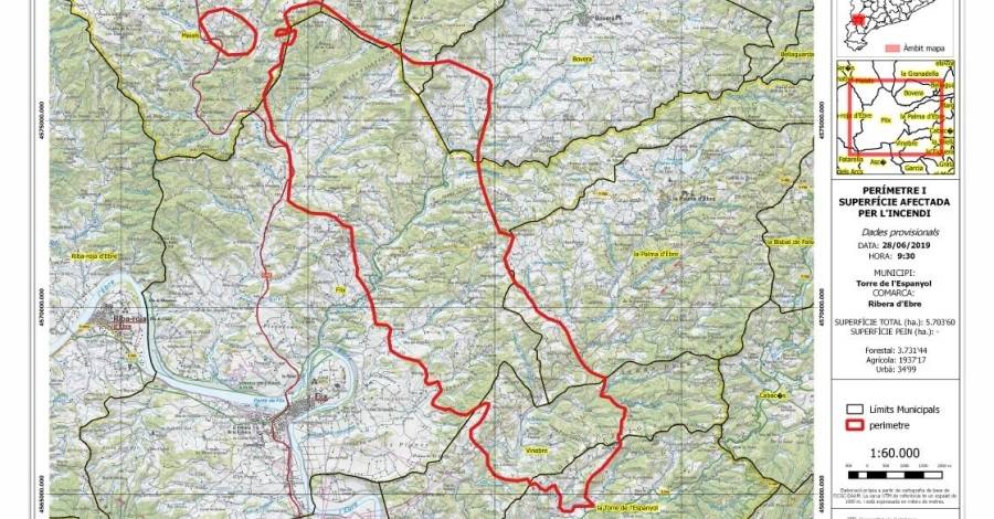 Lincendi forestal de la Ribera dEbre afecta unes 5.700 hectrees