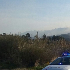 Un incendi crema al coll del Rajoler a Campred