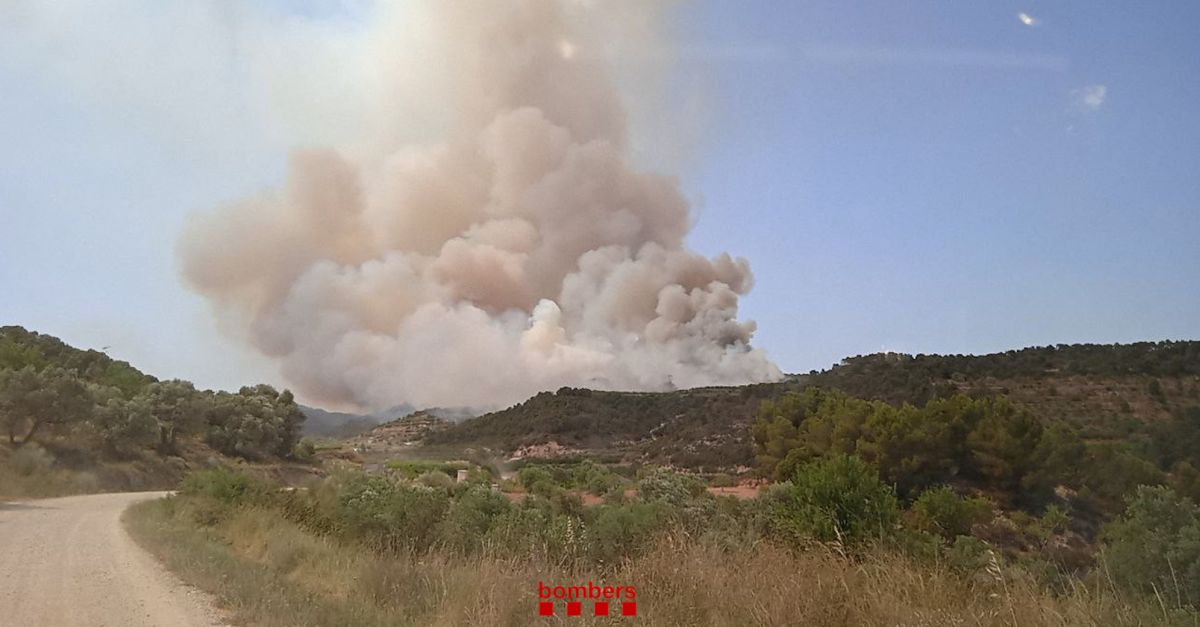 Declarat un incendi a Corbera dEbre i 27 dotacions dels Bombers treballen per extingir-lo