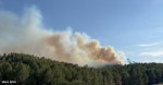Els Bombers treballen en un incendi forestal al barranc de l’Infern, a Pals