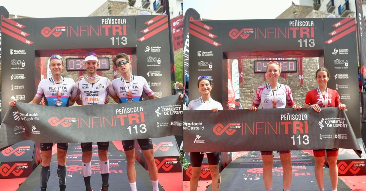 Jordi Montraveta i Zoe Leurs, tetracampions de lInfinitri 113 Triathlon Penscola en la categoria masculina i femenina, respectivament