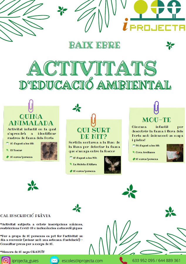 iPROJECTA. Educaci ambiental i guiatges | EbreActiu.cat, revista digital d’oci actiu | Terres de l’Ebre ...