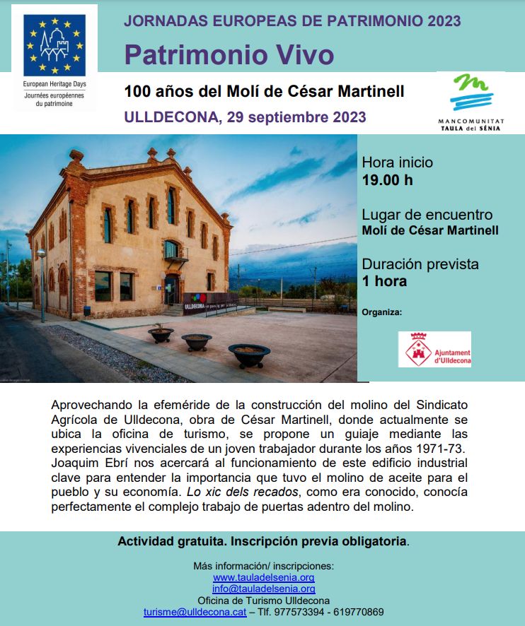 JEP23 100 anys del Molí de César Martinell JEP23 100 anys del Molí de César Martinell