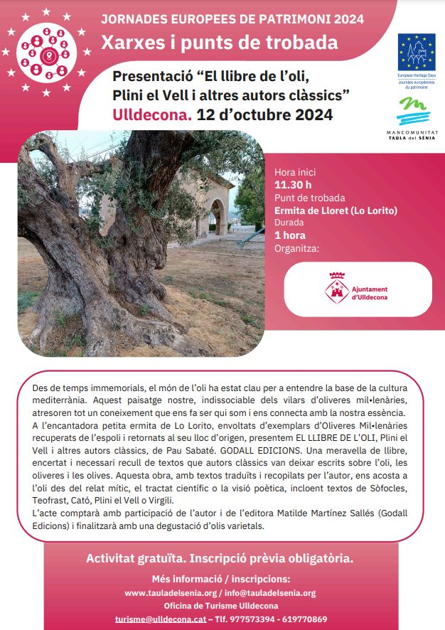 JEP24: Presentaci� �El llibre de l�oli, Plini el Vell i altres autors cl�ssics�