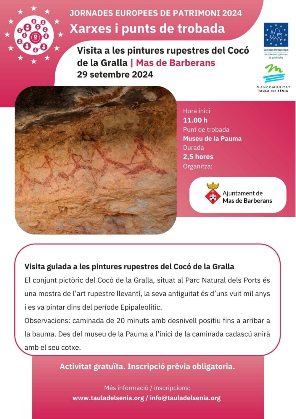 JEP2024: Visita a les pintures rupestres del Cocó de la Gralla JEP2024: Visita a les pintures rupestres del Cocó de la Gralla