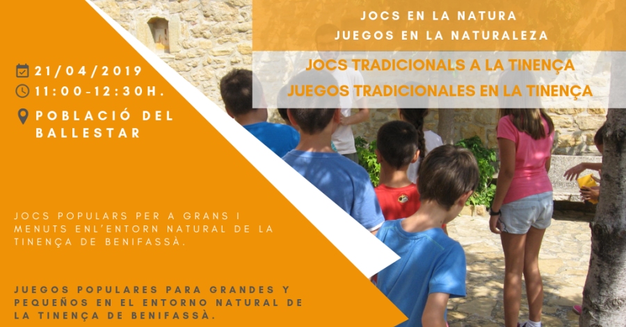 Juegos populares para mayores y peque�os en el entorno natural de la Tinen�a de Benifass�