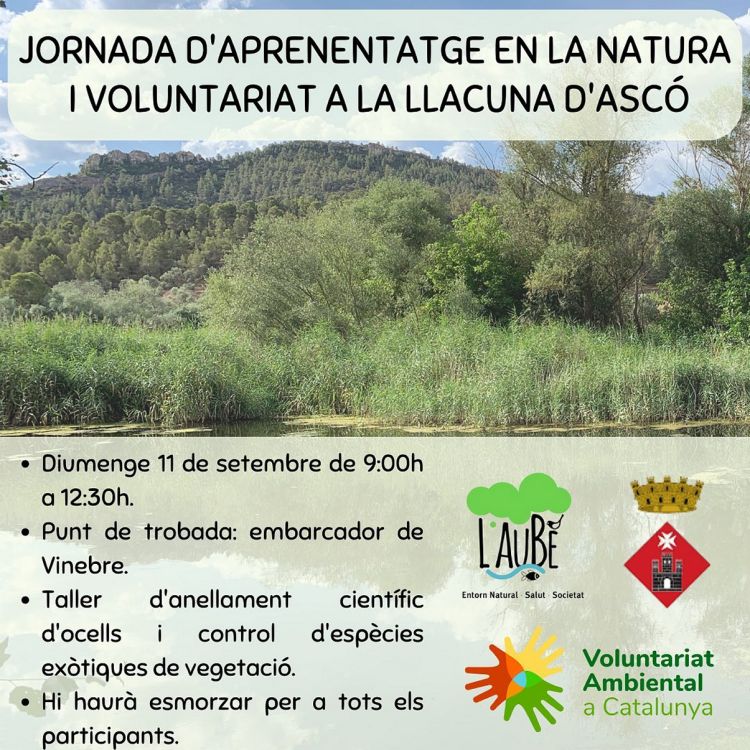 Jornada d’aprenentatge en la natura i voluntariat a la llacuna d’Ascó Jornada d’aprenentatge en la natura i voluntariat a la llacuna d’Ascó