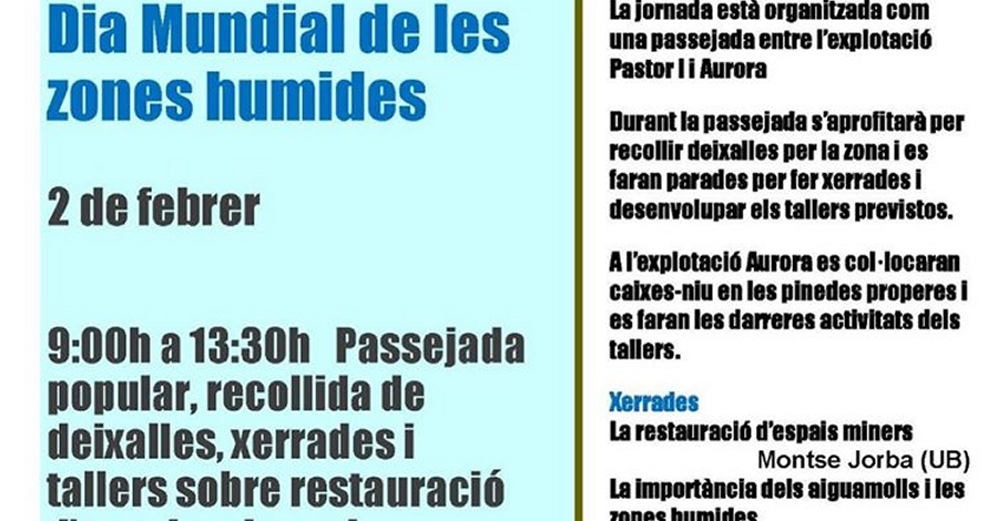 Jornada als espais naturals de Campred� amb motiu del Dia Mundial de les Zones Humides