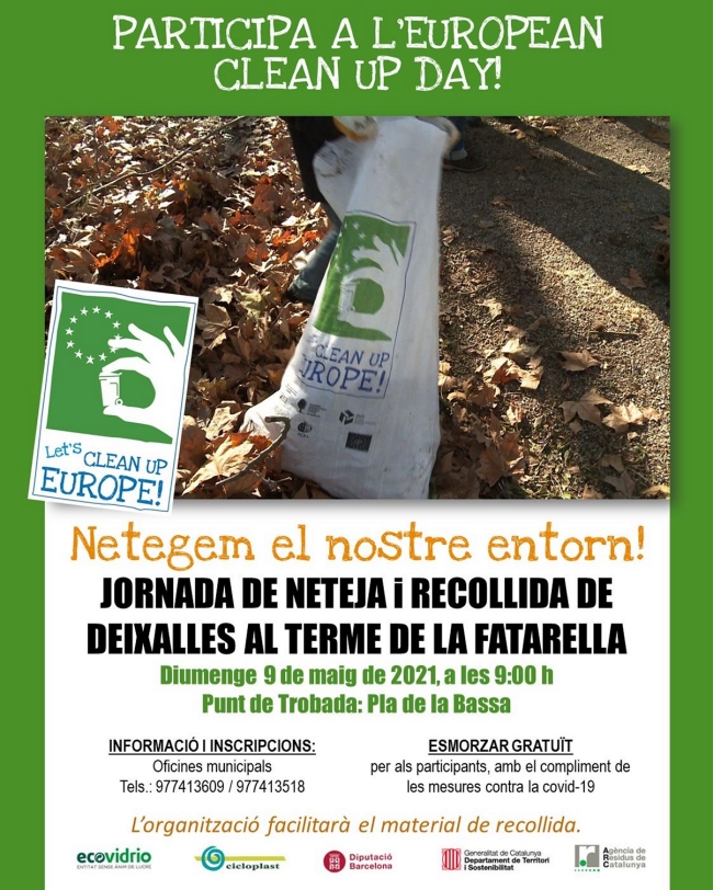 Let’s clean up. Jornada de neteja i recollida de deixalles al terme de La Fatarella Let’s clean up. Jornada de neteja i recollida de deixalles al terme de La Fatarella