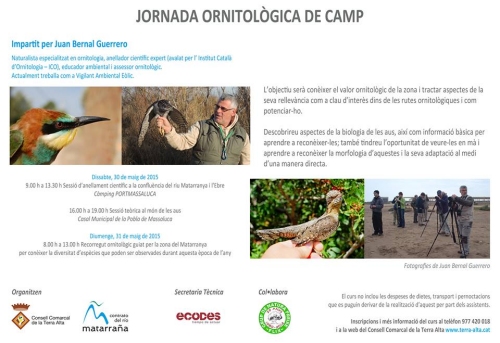 Jornada ornitològica de camp, impartit per Juan Bernal Guerrero Jornada ornitològica de camp, impartit per Juan Bernal Guerrero