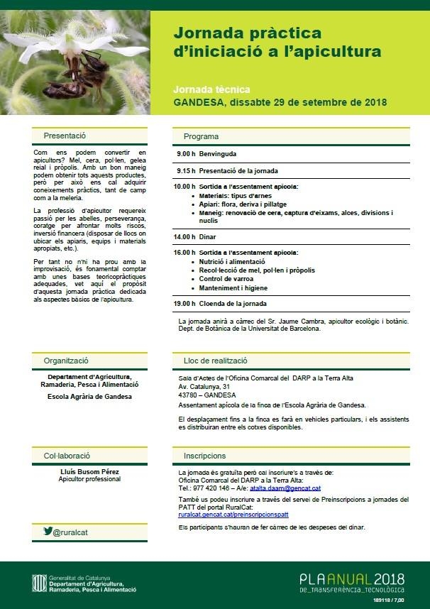 Jornada pràctica d’iniciació a l’apicultura Jornada pràctica d’iniciació a l’apicultura