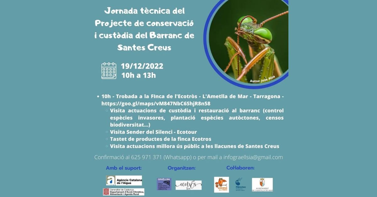 Jornada t�cnica del Projecte de conservaci� i cust�dia del Barranc de Santes Creus