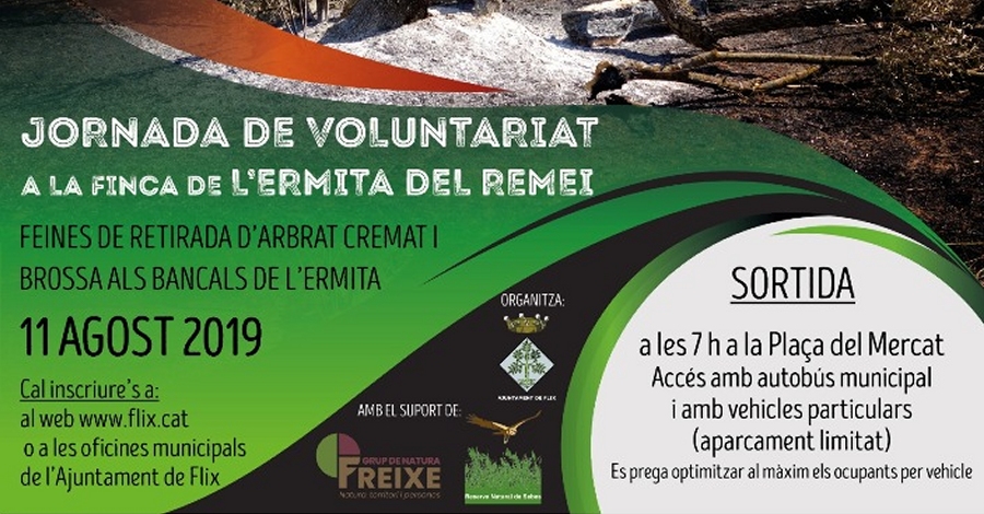 Ms de 100 persones inscrites a la Jornada de voluntariat a lErmita del Remei de Flix