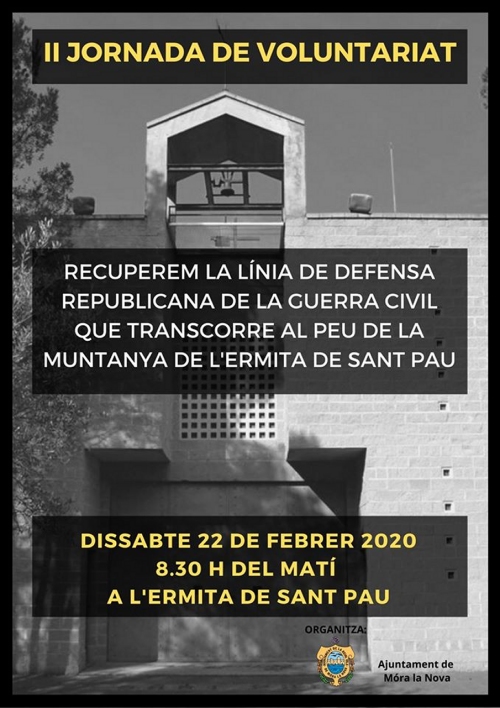 II Jornada de voluntariat a l’ermita de Sant Pau de Móra la Nova II Jornada de voluntariat a l’ermita de Sant Pau de Móra la Nova
