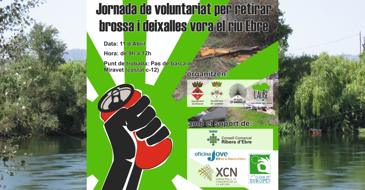 Jornada de voluntariado para retirar basura a la riba del r�o Ebro