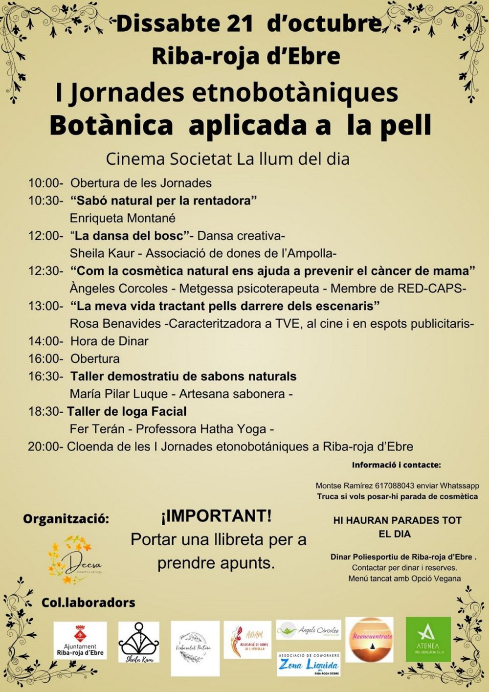 I Jornades etnobot�niques. Bot�nica aplicada a la pell