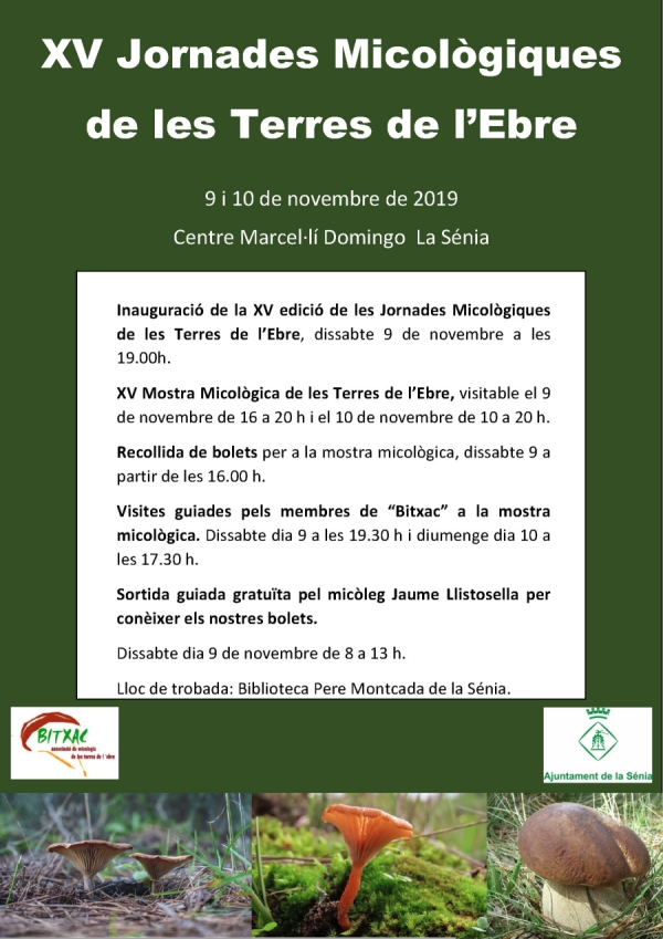 XV Jornades Micològiques de les Terres de l’Ebre XV Jornades Micològiques de les Terres de l’Ebre