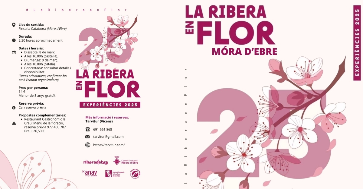 La Ribera en Flor 2025: Mra dEbre - Visita a conreus de prssec i albercoc, ruta urbana i degustaci de productes locals
