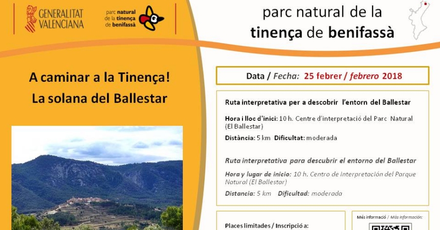 A caminar a la Tinen�a: La solana del Ballestar