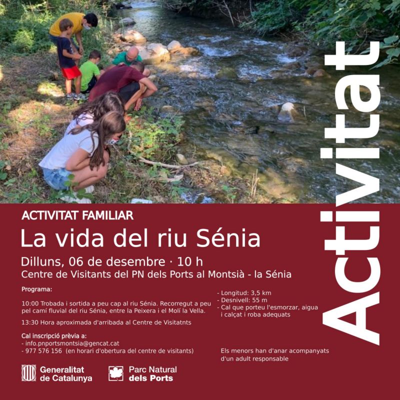 Activitat familiar: La vida del riu Sénia Activitat familiar: La vida del riu Sénia