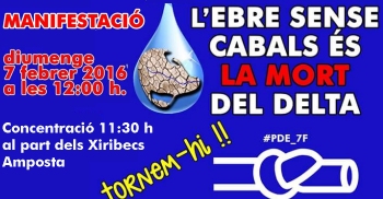 Manifestaci� de la PDE per rebutjar el nou Pla de Conca de l&rsquo;Ebre