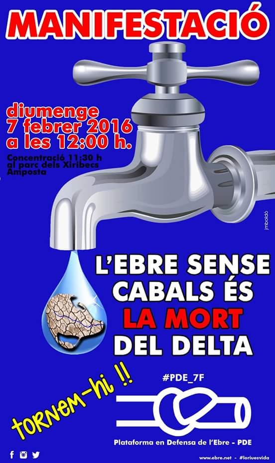 Manifestaci� de la PDE per rebutjar el nou Pla de Conca de l&rsquo;Ebre