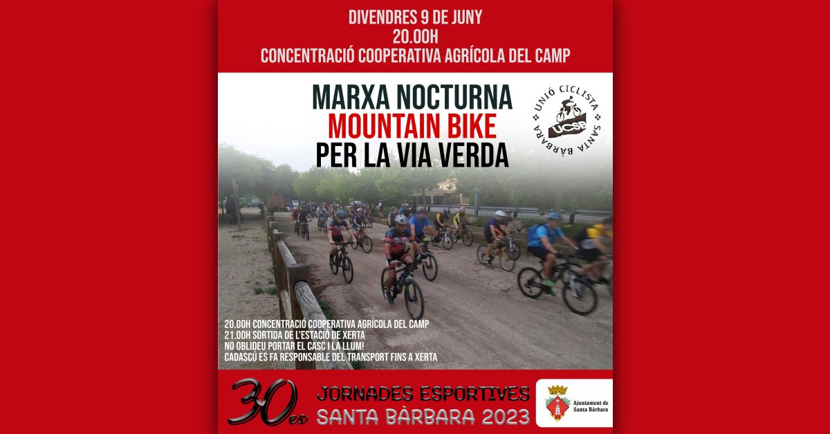 Marxa nocturna mountain bike per la Via Verda Marxa nocturna mountain bike per la Via Verda
