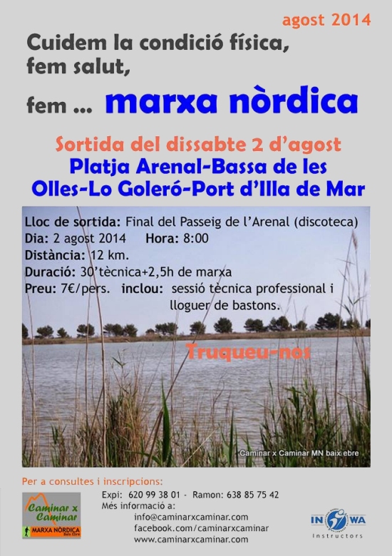 Marxa n�rdica pel delta de l&rsquo;Ebre Arenal-port Illa de Mar