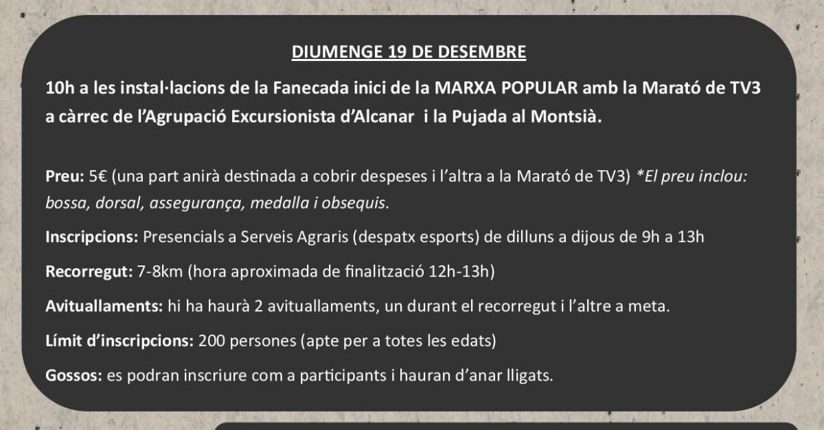 Marxa popular amb la Marat� de TV3 a Alcanar