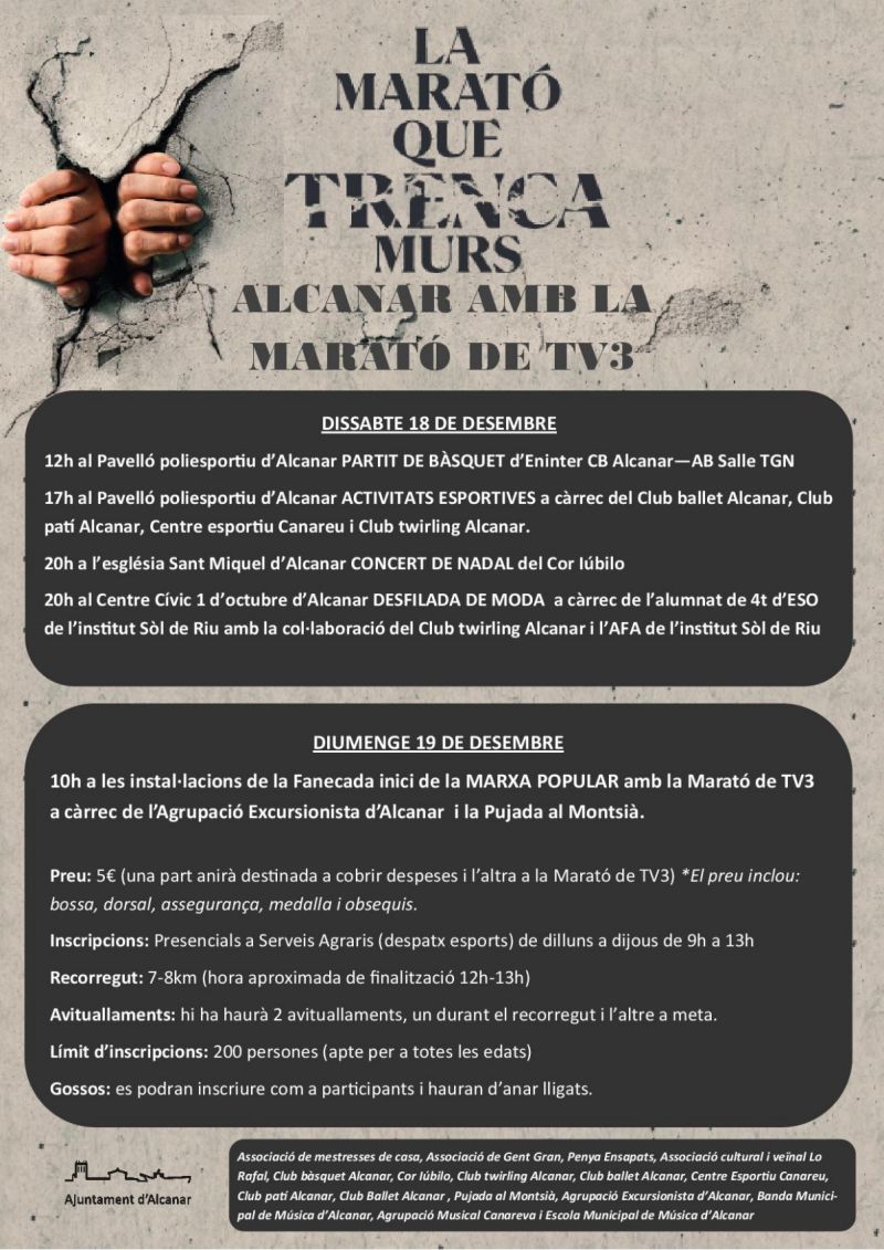 Marxa popular amb la Marató de TV3 a Alcanar Marxa popular amb la Marató de TV3 a Alcanar