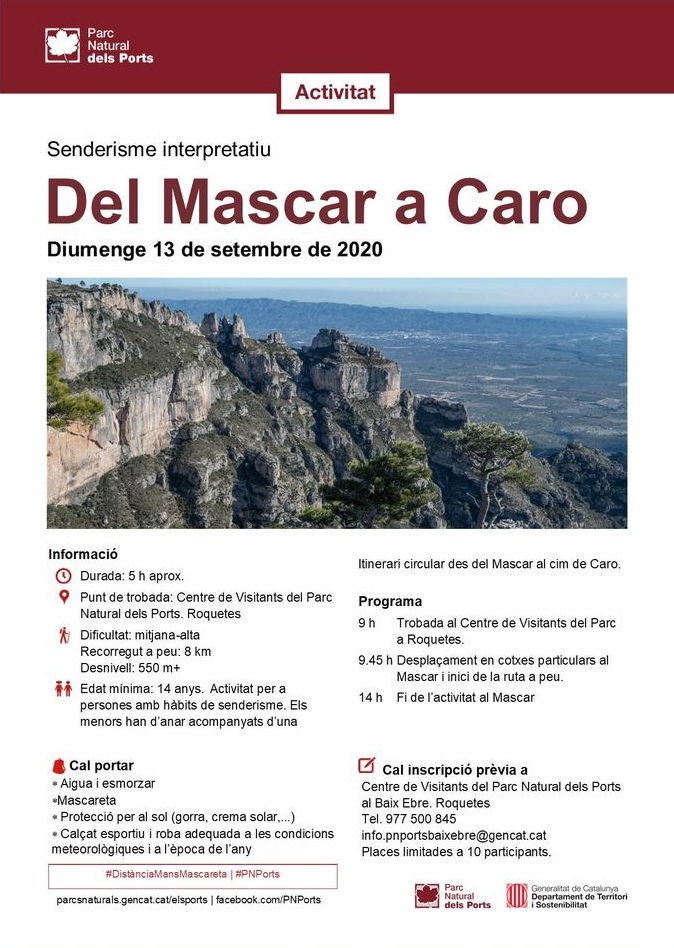 Itinerari circular des del Mascar al cim de Caro Itinerari circular des del Mascar al cim de Caro