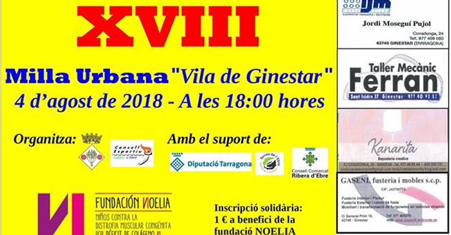 XVIII Milla urbana �Vila de Ginestar�