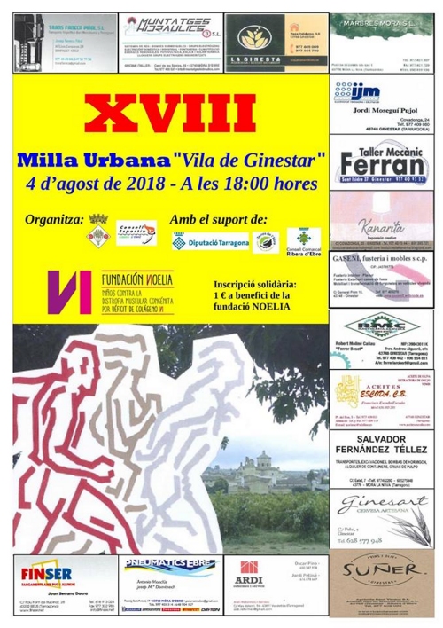 XVIII Milla urbana “Vila de Ginestar” XVIII Milla urbana “Vila de Ginestar”