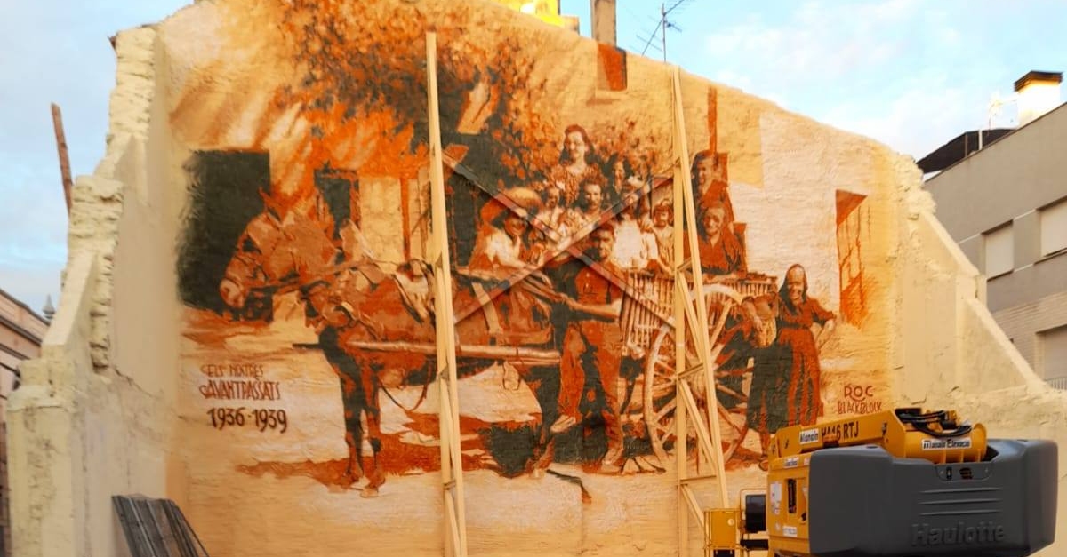 Santa Brbara homenatja als avantpassats planers amb un mural del grafiter Roc Blackblock