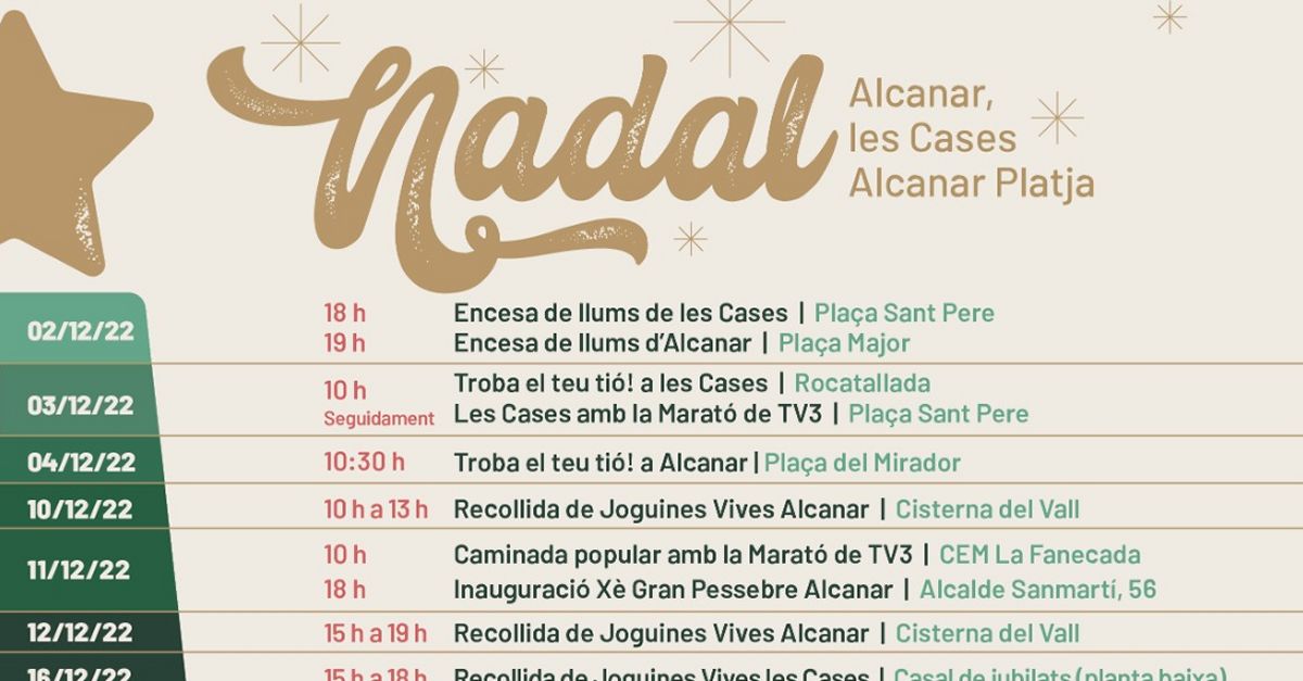 Nadal a Alcanar, les Cases i Alcanar Platja Nadal a Alcanar, les Cases i Alcanar Platja