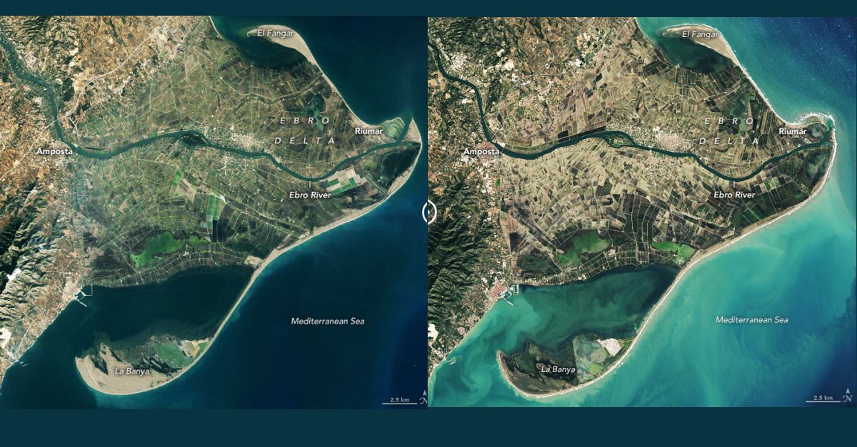 La NASA alerta que la forma del delta de lEbre ja est controlada pel mar i no pel riu